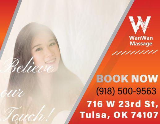 Discover tranquility at WanWan Massage in Tulsa, your sanctuary for unmatched massage experiences.