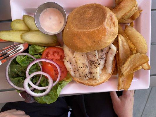 Grilled snapper sandwich