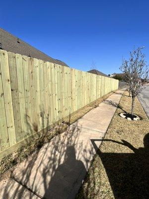 New 6' Pressure Treated Fence installed in Spring, Tx