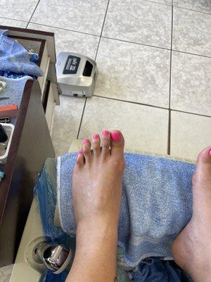 My pedicure by his wife