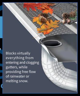 Patented gutter screens blocks everything but water.