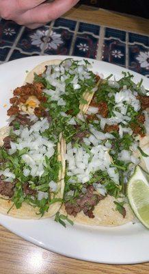 Carne asade & chorizo tacos!