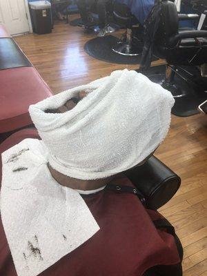 Hot towels shave and facials