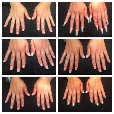 Step by step of a full set of acrylic nail.