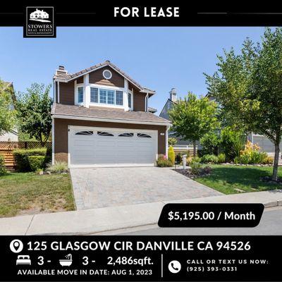 For Lease - 125 Glasgow Cir Danville CA