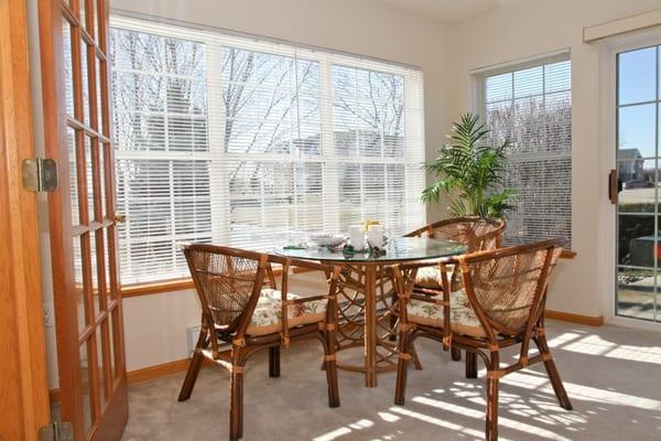 The condos at Olympic Village have bright, airy, three-season sunrooms.