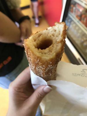 Churro filled with dulce de leche. Not freshly made, it was cold and soft