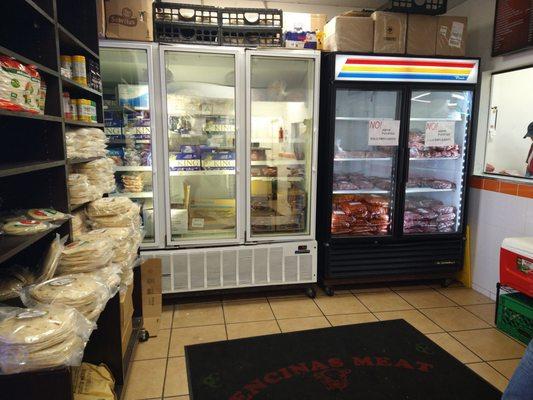 Store - tortilla stand, freezers, and huge windows to see all the butchers working (not photographed)