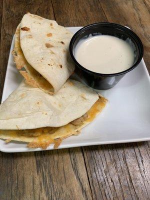 Cheesy chicken quesadillas