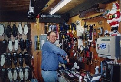 Dusty at his first store at Spout Springs Ski Area