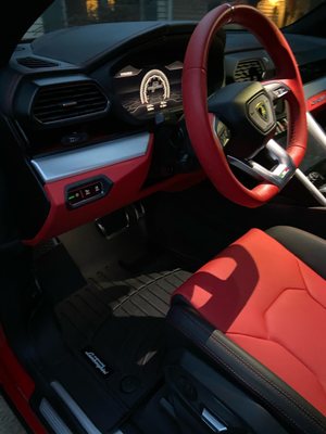 Luxury Interior Detail on a Lamborghini Urus