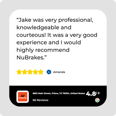 Nubrakes Customer Review Frisco