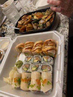 Sushi and Chicken/Shrimp Hibachi