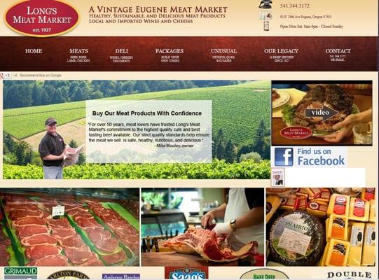 Long's Meat Market - Eugene, web site design project, redesign, 2012