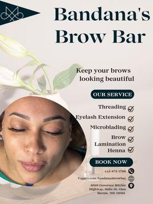 Bandana's Brow Bar services