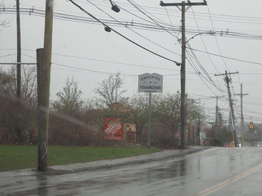 Entering Framingham from Natick.