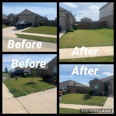 Got this yard today and this was are first time mowing it, in a few weeks it's going to be looking good after we put some fertilizer down.