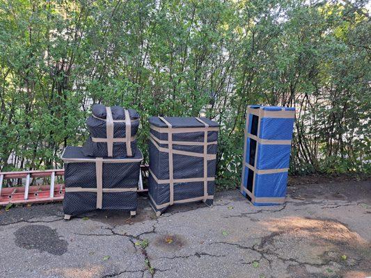 Furniture ready to be loaded on truck