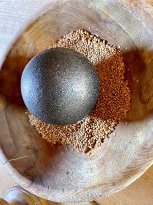 Cannonball used to grind millet or similar crop