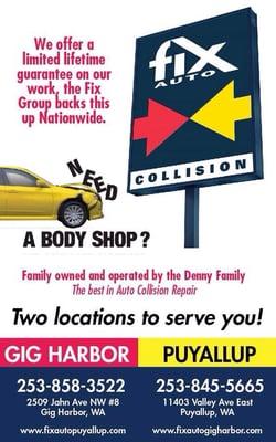 Fix Auto has many locations to serve you. Each one is owned and operated by a family. Not a huge Corporation.