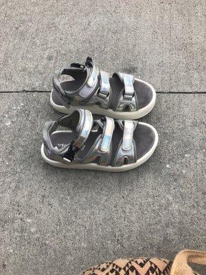 Super chic silver hologram sandals!!