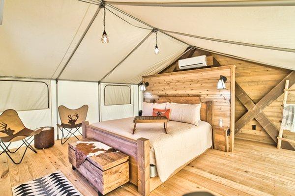 Take Glamping to a whole new level! Elevate your vacation and create an out-of-this world experience in on of our two Luxury Safari Tents.