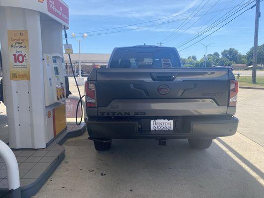 Filling-up my SOLD customer's New 2024 Nissan Titan XD PRO-4X!