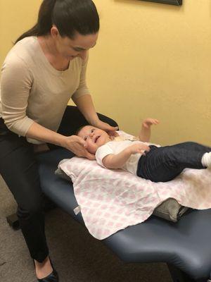 Dr Doyle working with one of our little patients.