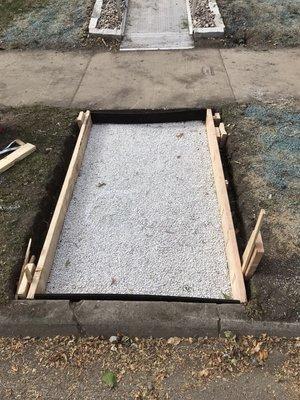 Before image of a concrete slab being poured!