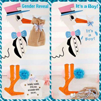 Gender Reveal Stork Sign Fayetteville, NC Sandhills Baby&Birthday Signs 910-723-4784