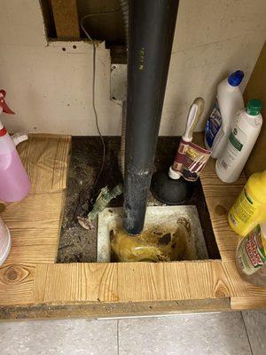 Main sink students use to clean implements used on clients