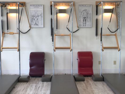 Towers, Mats, and Spine Correctors used for Group and Private Lessons