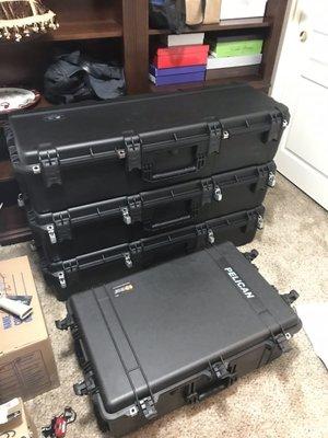 3 rifle cases and 1 pistol case