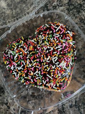 Heart sprinkle donut