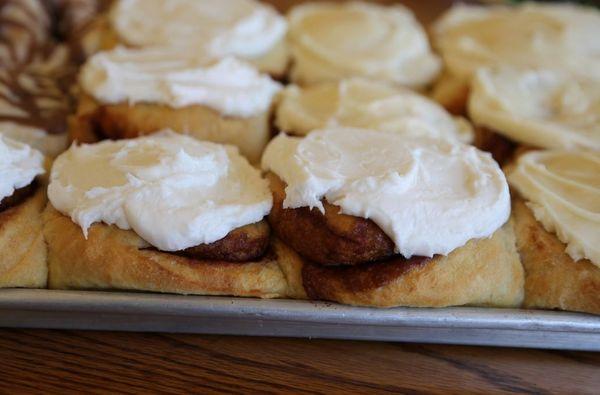 Freshly baked cinnamon roles made in house every day!