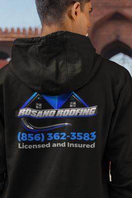 Call Rosano Roofing for all of your Roofing Needs & Empress Signs for All of your Branded Construction Crew Apparel.