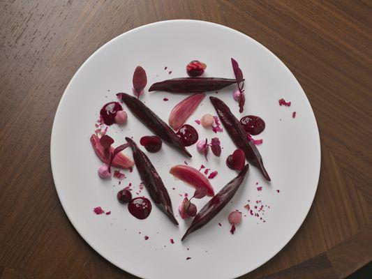 beet ravioli, sheep ricotta, pine nut, preserved lemon