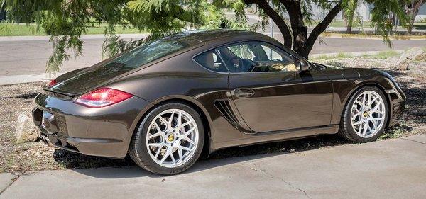 Just-washed 2010 Porsche Cayman.