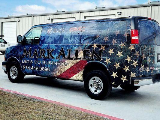 Patriotic van wrap