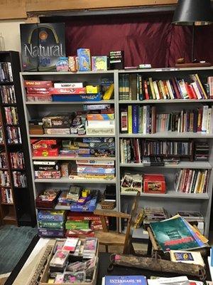 Tons of games and all kinds of books