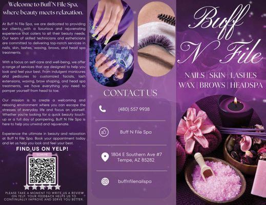 Nail Spa
 Men's Pedicure
 HeadSpa
 Eyelashes
 Mani & Pedi
 and much more..