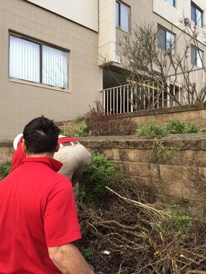 Retaining wall construction outside