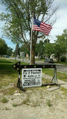 Sign out front