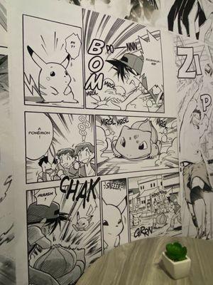 pokemon comic on the wall