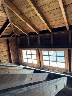 The attic of a 100 year old home