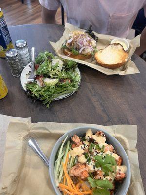 Sushi Bowl and Cod Sandwich