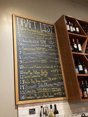 Menu draft list