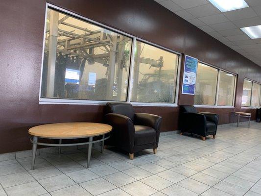 Waiting room while you can see your car