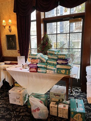 They also provided us with extra tables for a dessert bar and a place for the diapers for the baby shower diaper raffle