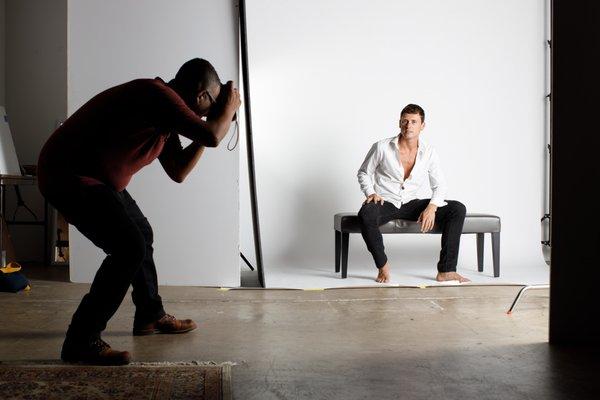 BTS of Portfolio building session. Jef taking the photo. BTS Photo by Ryan DAmicone.